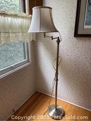 wbrass floor lamp and shade2831 t