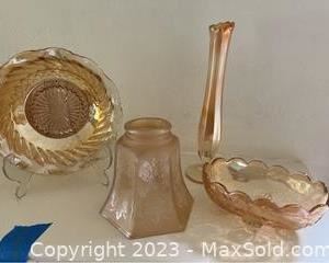wvintage pink glass decor1431 t