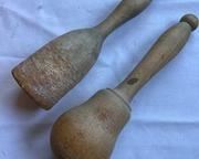 wvintage wood pestle and darning ball1751 t