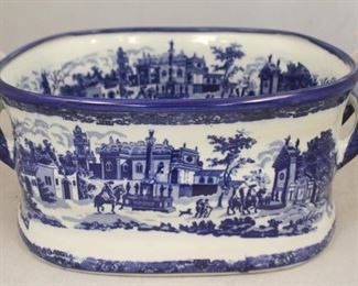 4 - Large blue & white tub 19 x 13
