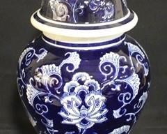 14 - Blue & white 18" tall ginger jar
