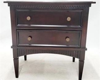 60 - Alden Parkes Elliott 2 drawer stand dark mahogany finish 32 x 32 x 20
