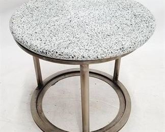 104 - Union Home marble top round table marble slightly discolored 16.5 x 18
