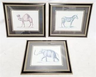 109 - Set of 3 animal print frames - 23.5 x 27
