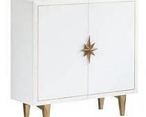 112 - Alden Parkes Starward 2 door white cabinet 38.25 x 38 x 14.25
