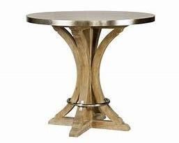 126 - Alden Parkes Suffolk bar table, stainless steel 42 x 47
