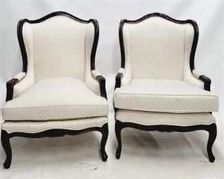 127 - Alden Parkes pair La Frenz wing back chairs 18th century factory finish 42 x 29 x 25
