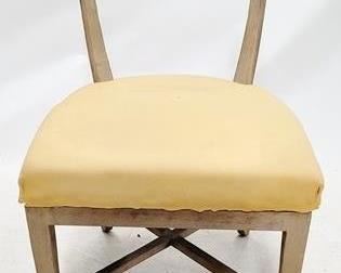 138 - Alden Parkes Cleo dining chair, needs seat covered 32.5 x 21 x 18
