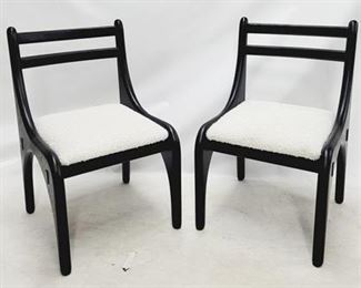 142 - Pair Union Home black side chairs 33.5 x 21.5 x 19 has some cracks in wood
