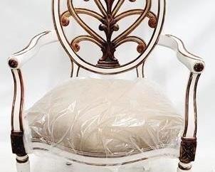 149 - Alden Parkes Honeysuckle arm chair has split near seat 41 x 25.5 x 23
