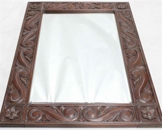 501 - Large Alden Parkes carved mirror 52 1/2 x 35 beveled mirror
