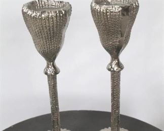 991 - Chelsea House pair metal 13" candle holders
