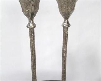 998 - Chelsea House pair 17.5" metal candle holders
