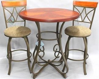 1189 - Powell 3 piece bar height table set table 40 x 36 stools 45.5 x 17 x 17
