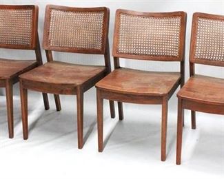 1206 - Matched set of 4 caned back modern chairs 35 x 19 x 20.5
