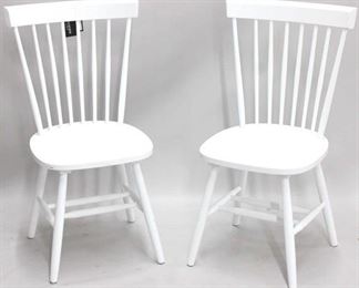 1213 - Savavieh pair white chairs - 37 x 17 x 17.5
