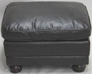 1214 - Lazzaro leather ottoman-16.5 x 27 x 22
