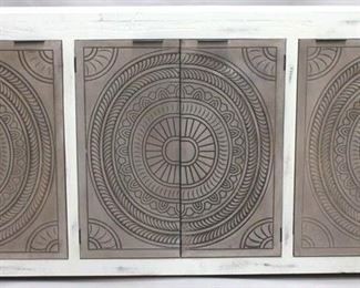 1216 - Split Nickel 4 door console - 37.5 x 65 x 16.5
