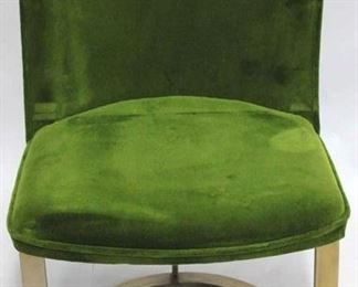 1223 - Union Home Ovale green velvet, metal base chair 33.75 x 21.5 x 18

