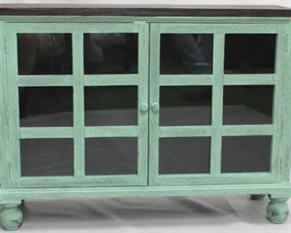 1226 - Double door painted cabinet with dark top 34 x 46.5 x 16.5
