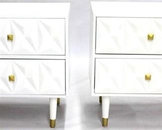 1229 - Powell matching pair white 2 drawer bedside stands 27 x 25.5 x 18.5
