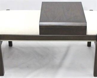 1239 - Contemporary bench with movable tray 20.5 x 47 x 26 one leg needs to be tightened

