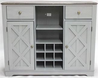 1242 - Gray double door bar cabinet 39 x 47 x 16
