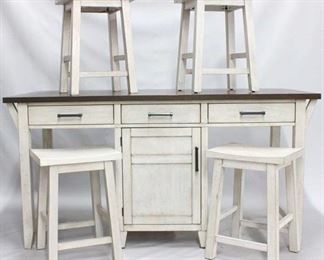 1243 - 5 Piece kitchen island with 4 stools 36 x 71 x 36
