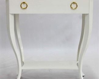 1255 - Modern History one drawer stand, white lacquer 32.5 x 30 x 18.5
