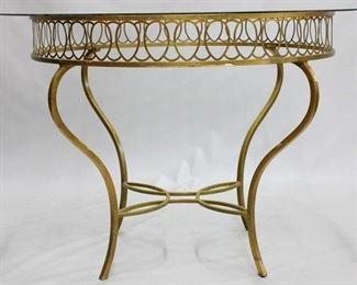 1285 - Jonathan Charles brass & glass table 36 x 50
