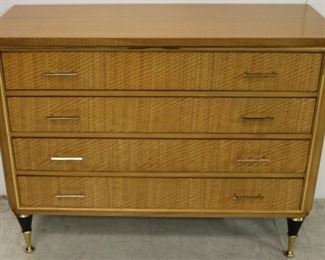 1366 - Modern History mid century burled chest 34.5 x 44.5 x 18.5
