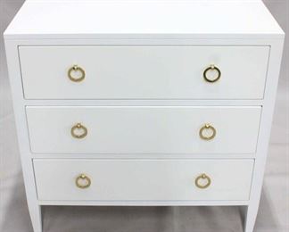1371 - Somerset Bay 3 drawer lacquered chest 35.25 x 35 x 17.5
