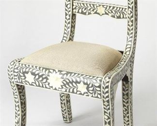 1387 - Butler Specialty Amelia bone inlaid chair 35.5 x 21 x 18.5
