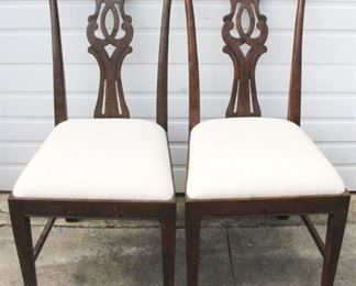 1750 - Alden Parkes Pair of Chippendale Chairs 20" x 20" x 39.5"

