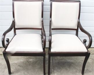 1751 - Alden Parkes Pair of Arm Chairs As is/Scuffs/Broken Arm 22" x 27.5" x 39"
