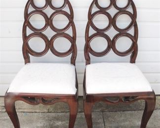 1756 - Alden Parkes Pair of Chairs 19" x 19" x 43"
