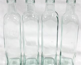 3153 - 4 pc. Lot of Three Hands Glass Bottles 10.5" tall
