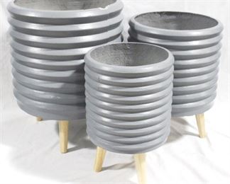 3159 - 3 pc. Set of Gray UMA Planters 14" x 18"

