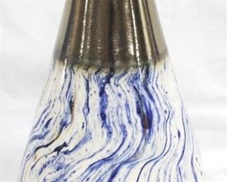 3232 - Three Hands Blue and White Ceramic Vase 21.5" tall

