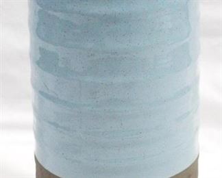 3233 - Light Blue Three Hands Ceramic Vase 15" tall
