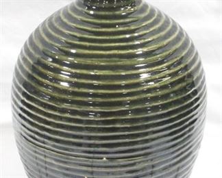 3246 - Green Three Hands Ceramic Vase 15" tall
