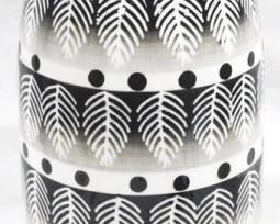 3249 - Black and White Three Hands Ceramic Vase 18" tall
