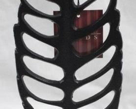 3259 - Black Three Hands Metal Statue with Marble Base 14.5" tall
