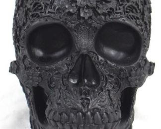 3260 - Black Three Hands Resin Skull 7" x 6"
