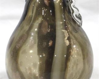 3261 - Brown Three Hands Glass Pear 7" tall
