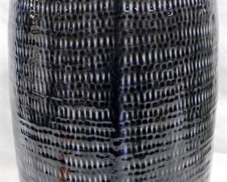 3271 - Black and White Three Hands Ceramic Vase 17.5" tall
