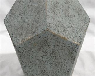 3277 - Speckled Three Hands Metal Vase 9.25" tall
