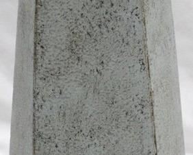 3279 - Gray Three Hands Metal Vase 18" tall
