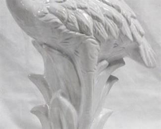 3283 - White Three Hands Ceramic Bird 22.5" tall
