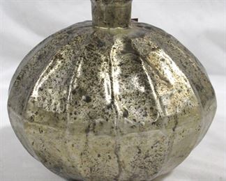 3285 - Three Hands Metal Vase 8" tall
